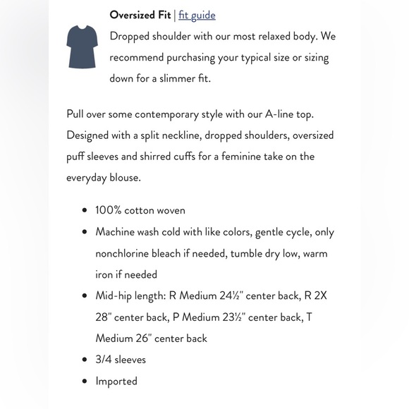 J. Jill Large Oversized Split Neck Cotton Blouse Top Puff Sleeves Lightweight - Picture 4 of 16